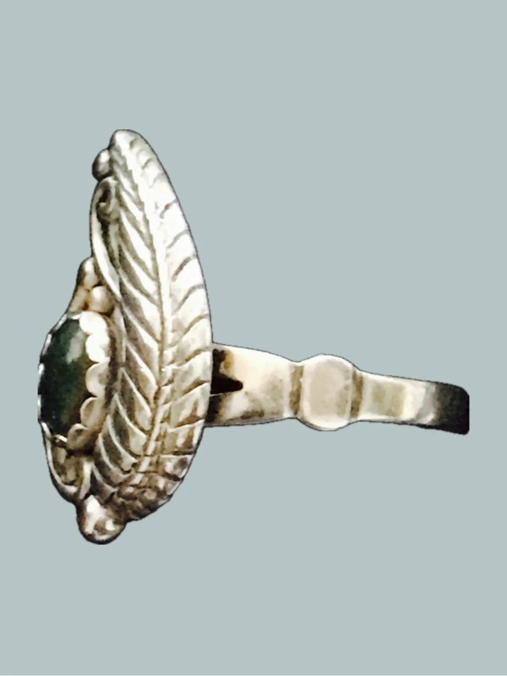 VTG Navajo Sterling Silver Paua Abalone Shell Feather Rings WMCO HC